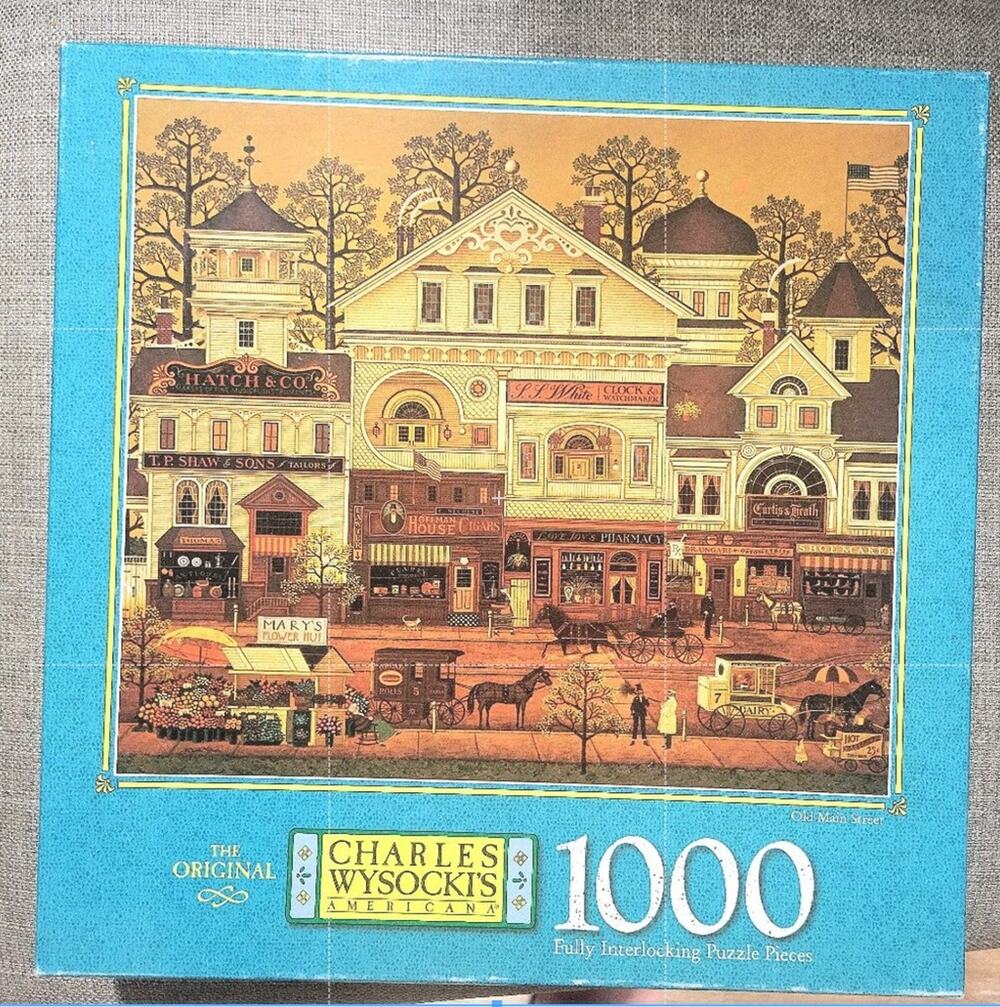 Vintage Charles Wysocki's Americana, Old Main Street 1000 Piece Puzzle Year 2000
